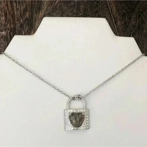 Unikite Heart in Lock Handmade Stainless Steel Necklace NWT